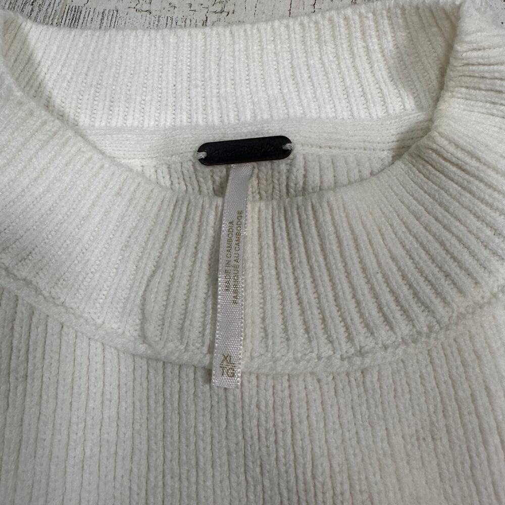 Free People Sweater XL | Ivory Knit | Balloon Sleeves | Oversized Fit | MSRP $98 - Picture 3 of 8